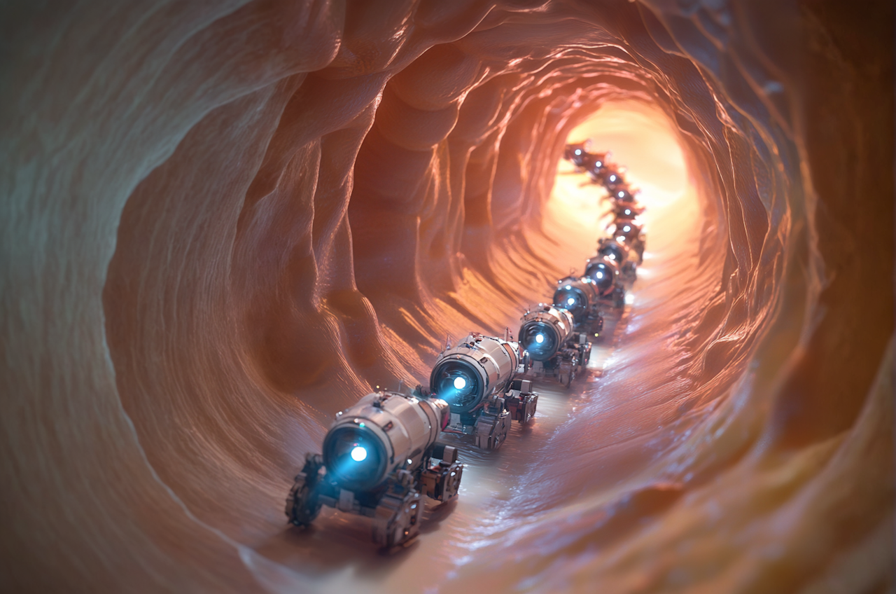 Stronger Together: Miniature Robots in Convoy for Endoscopic Surgery