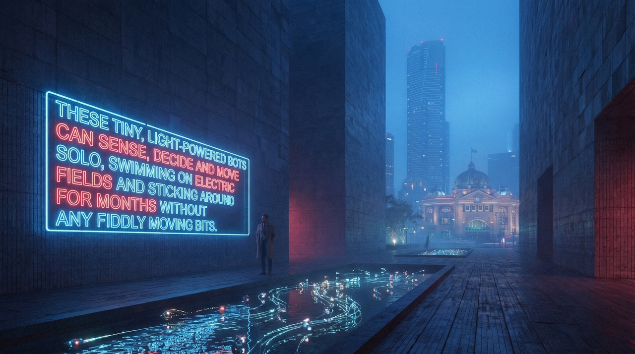 Salt-grain robots learn to swim